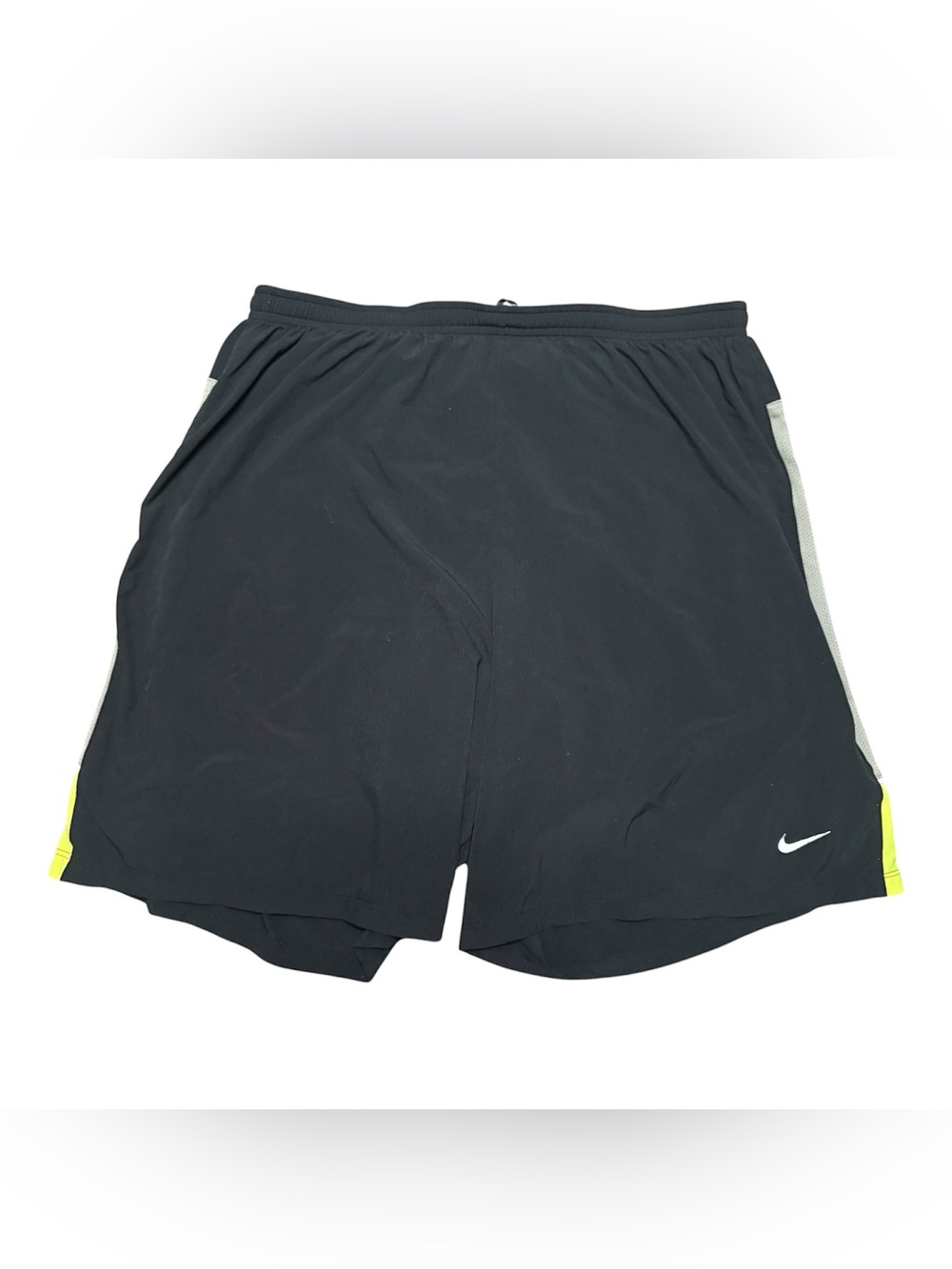 Nike Men's Large Black with Gray & Yellow Stripe Running Shorts